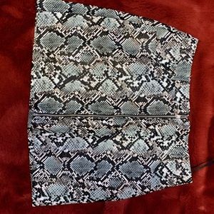 Snake skin mini skirt